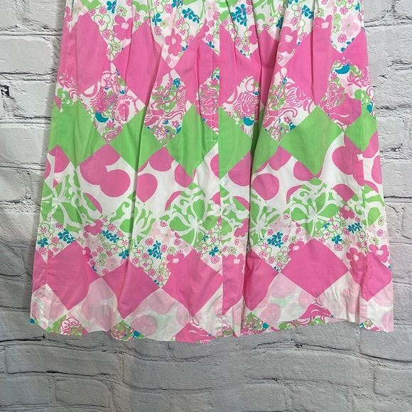 Lilly Pulitzer Pink Green Strapless Dress Size 4 Excellent Condition - Picture 7 of 9